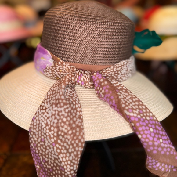 Kentucky Derby Hat Fine Millinary Collection silk scarf band Women’s Hat - Picture 3 of 4